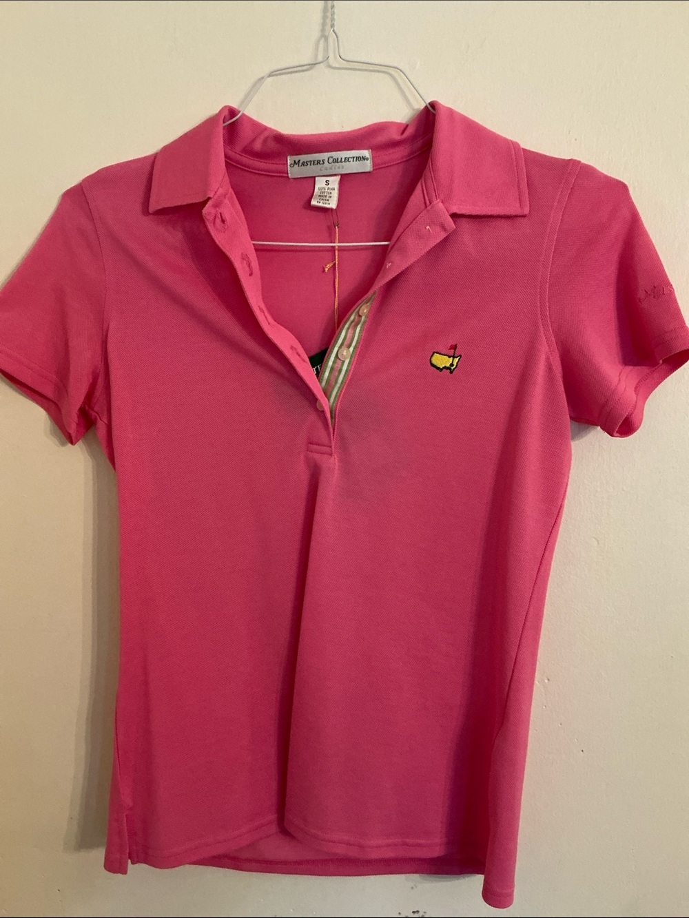 NWT SZ S Master’s Golf Tournament Women's Short-Sleeve Pink Polo Top